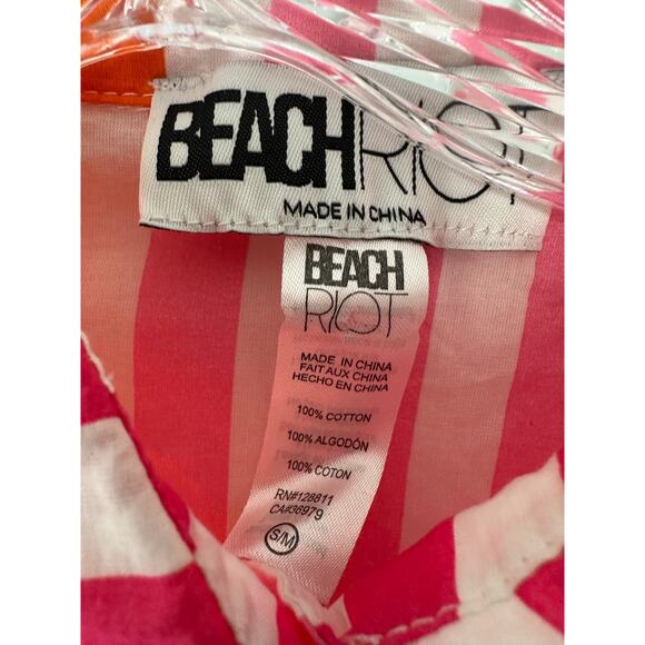 Beach Riot Pink Orange Striped Alex Beach Vacation Swim Cover Up Small Medium - Picture 3 of 11